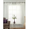 thumbnail image 2 of White Tie Top Sheer Tissue Curtain With Tie Back / Drape / Panel - 63" - Pair, 2 of 3