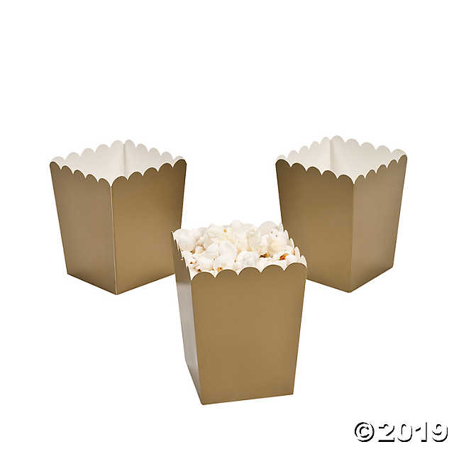 Mini Gold Popcorn Boxes