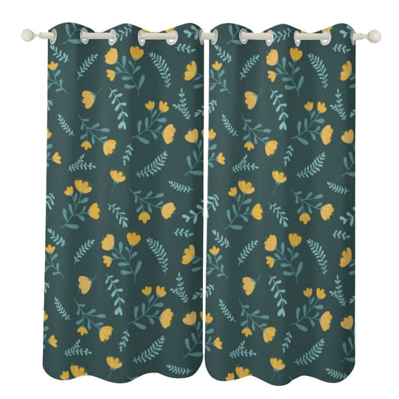 Spring Floral Patterns 2 Panels 3D Printing Pattern Curtain for Bedroom Living Room Kitchen Window Decoration Home