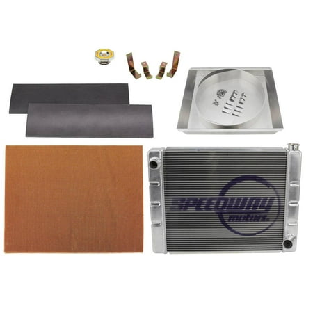 Chevy Single Pass Alum Radiator and Fan Shroud Install Kt 22 Inch