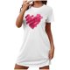 thumbnail image 2 of Camisón corto de mujer, vestido de largo medio con estampado de moda, camisón corto extragrande de mujer, camisón de manga corta con estampado de pecho a la moda, camisón de mujer, 2 of 6