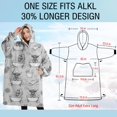 thumbnail image 4 of Oversized Wearable Blanket Hoodie,Gray Highland Cow Bathtub Lemon Pattern Sherpa Blanket Hoodie with Super Pockets,Super Warm Fuzzy Pullover for Women & Men, 4 of 6