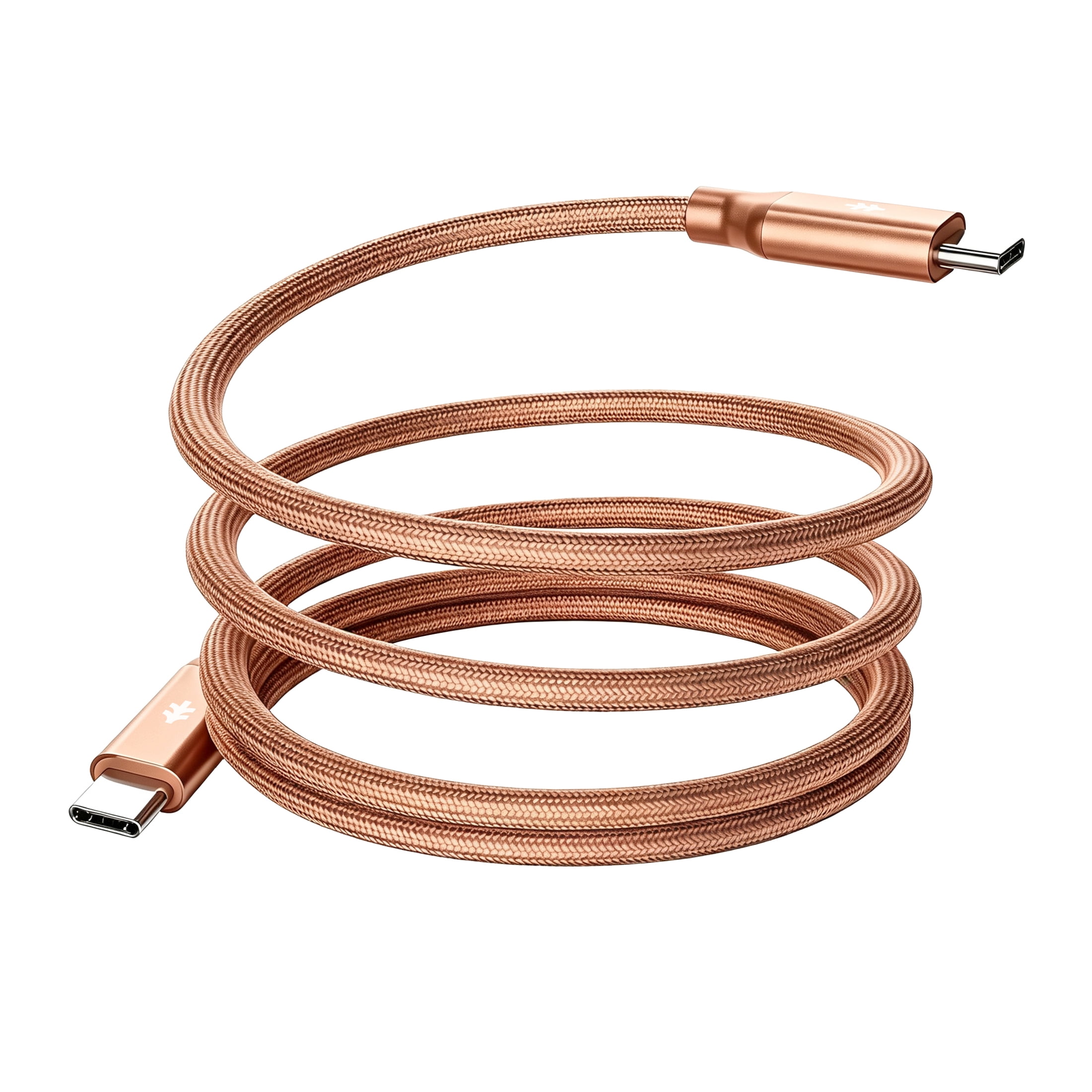 Swiss Tech Kabel M240 3 ft 240W Magnetic Self-Coiling USB-C Charging Cable, Terra Orange