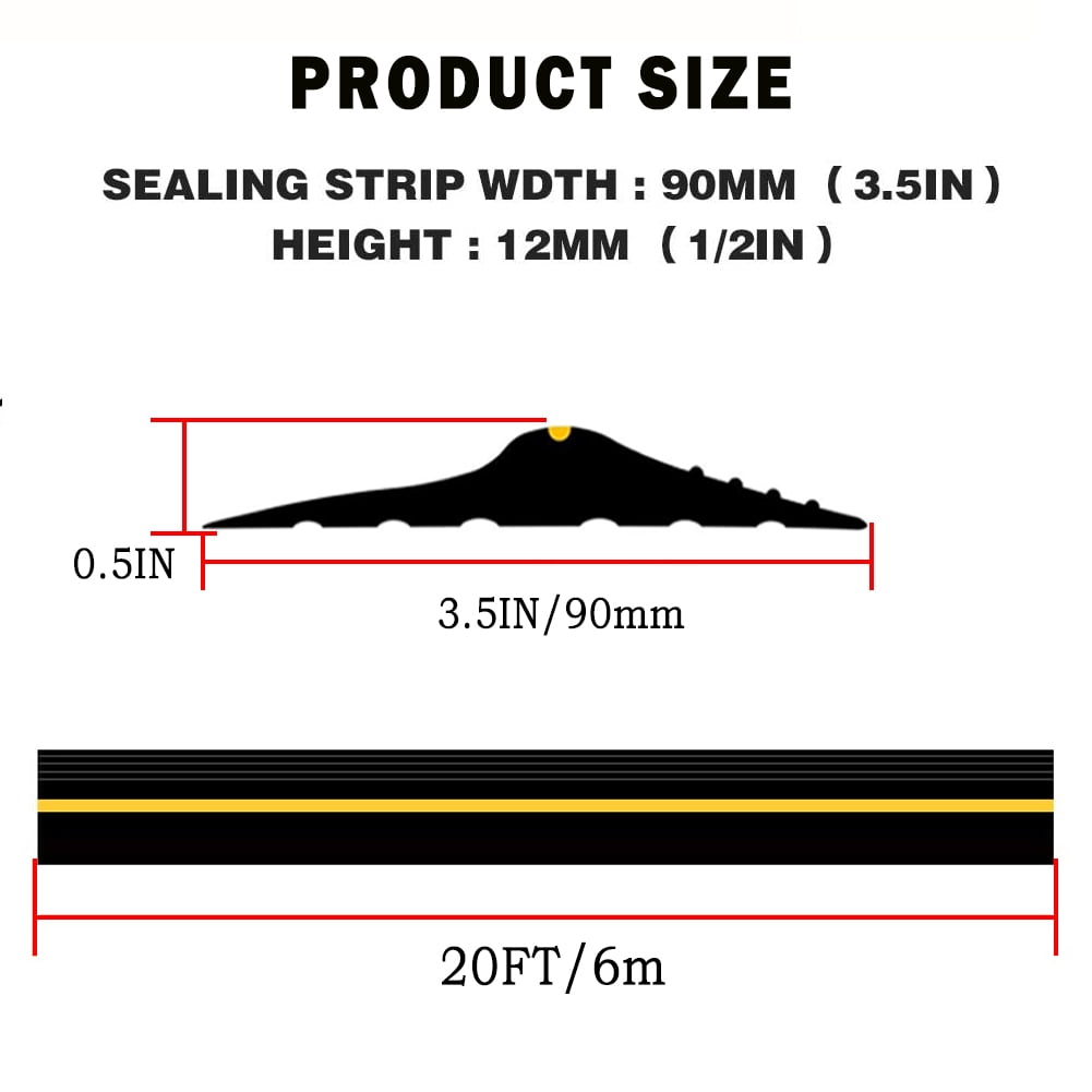 Surpass Universal Garage Door Bottom Threshold Seal Strip, DIY Rubber Weather Stripping Replacement Easy Installation, Without Sealant/Adhesive (10 feet and 20 feet)