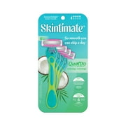 Skintimate Coconut Delight 4-Blade Scented Disposable Women's Razors, All Skin Types, 4 Ct