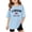Light Blue, variant on Girls Tshirts Children England National Day Print Drop Shoulder Round Neck Top Girls Tops White 11-12 Years