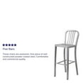 thumbnail image 6 of Home Square 30" Metal Vertical Slat Back Bar Stool in Silver - Set of 2, 6 of 11