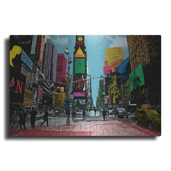 Luxe Metal Art 'Times Square' by Mark Ashkenazi Metal Wall Art, 36" x 24"