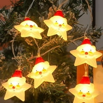 KOYPTL Christmas Decorations Glowing String Lights-10 Led,Shatterproof Star Modeling Ornaments with Warm Light for Store Window Hanging Christmas Tree Mall Hotel Activity Scene Decoration(4.92 ft)