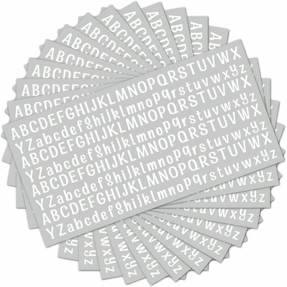 CCOCC 12 Sheets Letter Stickers,1/2 Inch Self Adhesive Waterproof Small Alphabet Stickers,Cute Vinyl Letter Stickers for Arts Crafts Outdoor Sign Poster Windows Doors Mailboxes Car Truck (White)