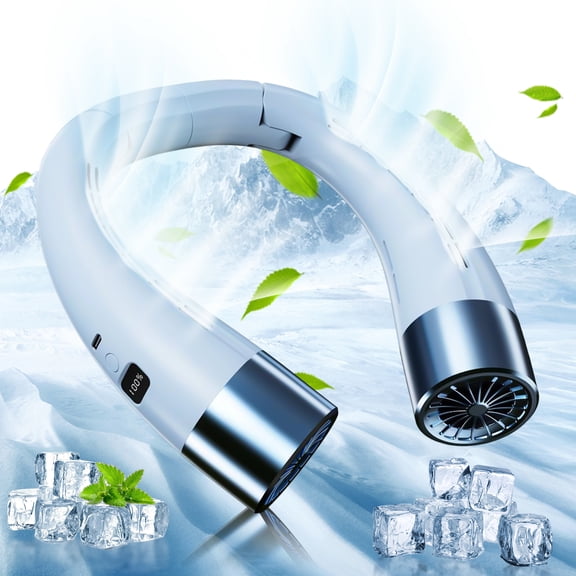 2023 Newest Portable Neck Fan,Personal Mini Fan That Blow Cold Air,Hands Free Bladeless 4000 mAh Battery Powered Rechargeable Neck Fans with 5 Speeds for Travel Sports Outdoor Indoor