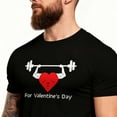 thumbnail image 4 of UVEASISHA Valentines Day Short Sleeve T Shirts for Men Funny Heart Print Crewneck Graphic Tees Regular Fit Casual Gym Workout Shirt Black M, 4 of 7