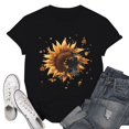 thumbnail image 2 of NAMTYQX Women's Blouses Graphic Scoop Neck Light Gemustertes Baggy Short Sleeve Hawaiian Oversized Cool Womens Tshirts Cotton Loose Fit Black Size S, 2 of 4