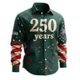 thumbnail image 3 of BUWTTED Men's Shirts Long Sleeve Button Down Summer USA Freedom 250th Anniversary Beach Casual Festive Graphic Green Shirt L, 3 of 3
