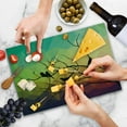thumbnail image 4 of Modern Cutting Board, Birds on Branch with Geometrical Abstract Rainbow Colored Sharp Lines Backdrop Print, Decorative Tempered Glass Cutting and Serving Board, Large Size, Multicolor, by Ambesonne, 4 of 5