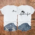 thumbnail image 2 of Tops Cortos para las Mujeres, Casual Impreso Delantero Corto Espalda Larga Manga Corta Raglan Cuello Redondo Blusa Hecha de Poliéster, Tops Largos para las Mujeres, 2 of 3