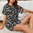 thumbnail image 4 of Balery Cute skull Pattern Womens Pajama Sets 2 Piece Soft Short Sleeve Top and Shorts Sleepwear Round Neck Pjs Lounge Set with Pockets-4X-Large, 4 of 6