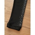 thumbnail image 6 of RUNQHUI Girl's Figure Skating Pants Ice Skating Leggings with Rhinestones Warm Practice Dancewear Black 10, 6 of 7