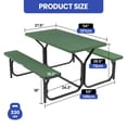 thumbnail image 6 of Uforic 4.5 ft Heavy-Duty Outdoor Picnic Table & Bench Set, Weather-Resistant Resin Top and Sturdy Steel Frame for Patio, Lawn, Garden, Green, 6 of 8