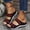 Black, variant on Women's Wedge Heel Sandals Fashion Fish Mouth Hollow Slip on Slippers Summer Arch Support Orthopedic Fly-Knit Sandals Casual Versatile Thick Soled Slippers