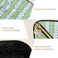 thumbnail image 5 of FORMRS Makeup Bag Travel Cosmetic Organizer for Women Fold Flat Zipper Pouch with Handle, Green Stripe Pattern, 5 of 8