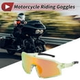 thumbnail image 2 of 1 Set Motorcycle Riding Goggles Anti-glare PC Tri-Acetyl Cellulos UV400 Shades Glasses for Men and Women Red Lens Clear Green Black Frame, 2 of 6