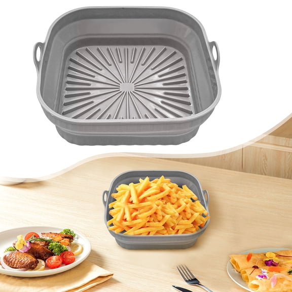 Airfryer Silicone Mold Square Reusable Collapsible Food-Grade Non-Stick 8-Inch