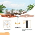 thumbnail image 6 of FLAME&SHADE 11 Ft LED Patio Cantilever Umbrella Outdoor Aluminum Offset Hanging Rotation w/Solar Lights,Red, 6 of 7