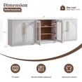 thumbnail image 2 of Modular 3PCS Storage Cabinet Set, 2 Fluted Buffets with 1 Glass Door Sideboard, Adjustable Shelves, DIY Wooden Organizer Unit for Living Room,Kitchen, White, 2 of 10