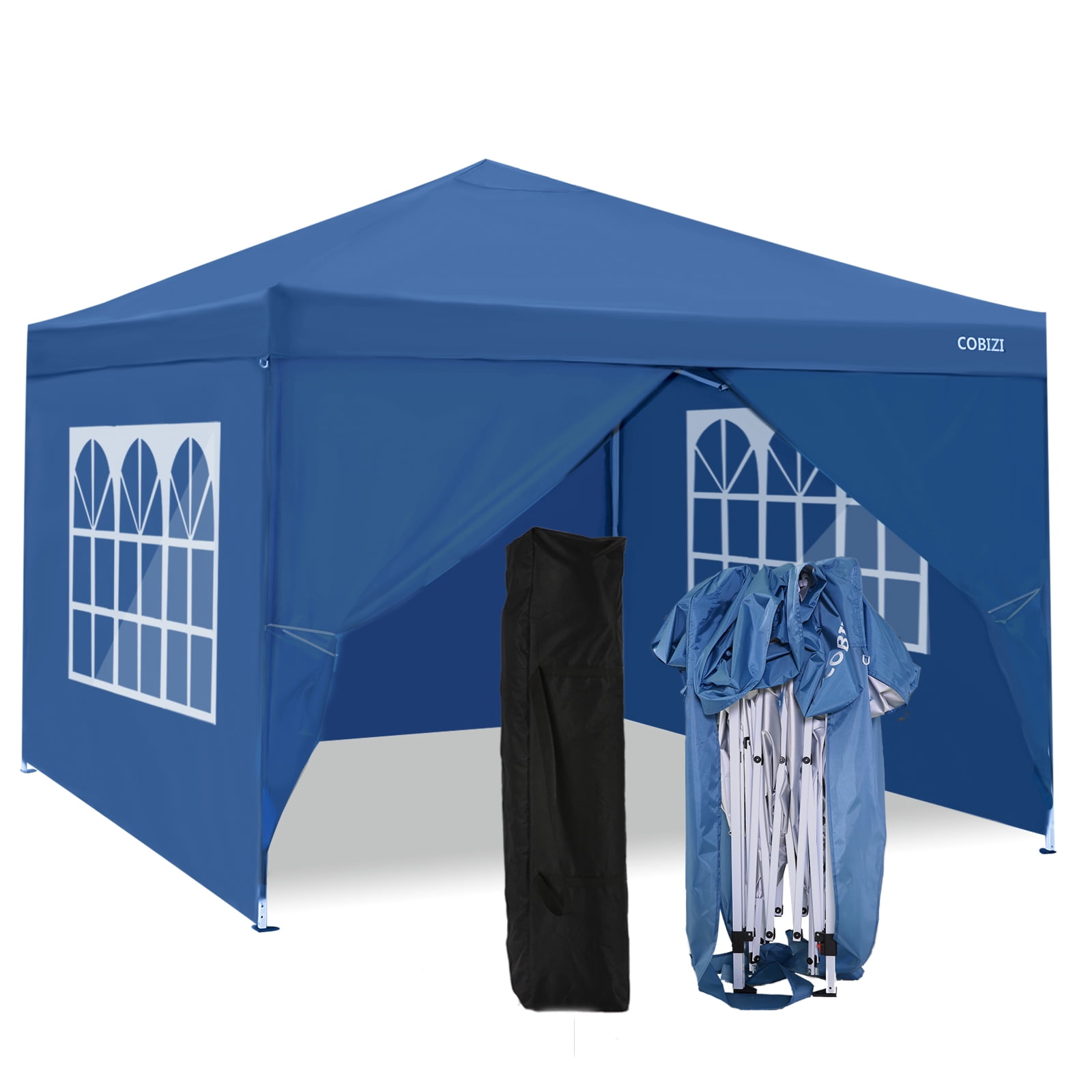 Cobizi 10'x10' Outdoor Canopy Tent Waterproof Pop Backyard Canopy Portable Party Commercial Instant Canopy Shelter Tent Gazebo with 4 Removable Sidewalls & Carrying Bag for Wedding Picnics Camping - Walmart.com