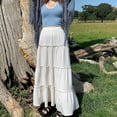 thumbnail image 2 of Jupe Longue Plissée pour Femmes, Couleur Unie, Rétro, Printemps Été, Mode Urbaine, 2 of 6