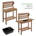 thumbnail image 2 of Potting Table Outdoor Garden Horticulture Wooden Workstation es w/Sliding /Removable Sink/,Brown, 2 of 5