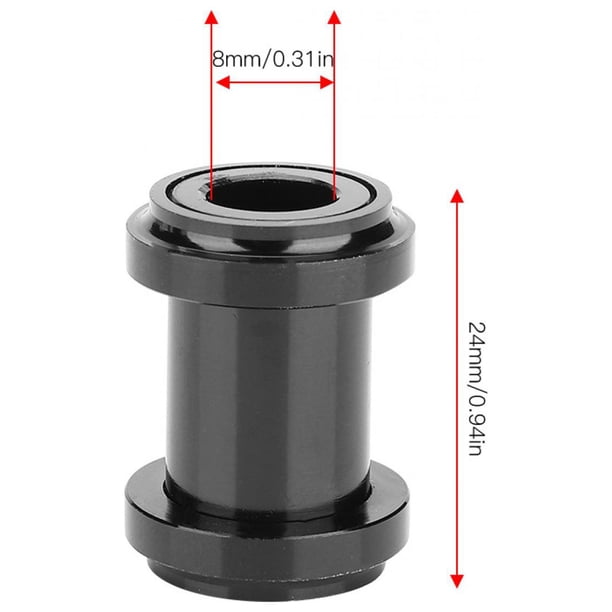 Adaptador de Choque de Bicicleta, Adaptador de Amortiguadores de Alta Resistencia, Aleación de Aluminio Negro fácil Instalacia de Buje de Choque de Monta de Choque Trasero,