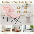 thumbnail image 5 of YYAo Accent Chairs,Modern Accent Chair with Folding Footrest and Head Pillow-Pink, 5 of 10