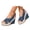 Blue, variant on Dakaela Women Platforms Wedge Sandals Denim Chunky High Heels Espadrille Summer Dressy Open Toe Slingback Walking Shoes Size 6.5