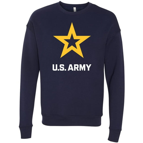 Mens US United States Army Logo Fleece Sweatshirt, 2XL Navy Blue