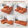 thumbnail image 2 of 106.5” Sectional Sofa with Chaise, YINIX 3 Seater L-Shaped Sofa Couch for Living Room, Orange, 2 of 7