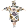 thumbnail image 2 of FORMRS Wearable Blanket Hoodie with Sleeves for Kids Cozy Flannel Sweatshirt, Colorful Floral, 2 of 7