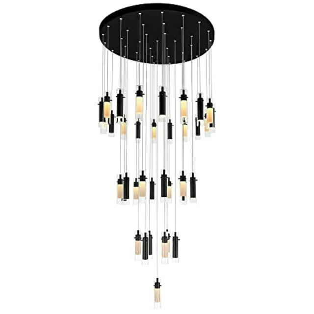 CWI Lighting Olinda Lustre Noir à DEL Intégré