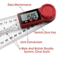 thumbnail image 6 of LNKOO 8In 200Mm 360 Degree 2 in 1 Digital Lcd Display Protractor Goniometer Angle Finder Folding Ruler with Locking and Zeroing Function, 6 of 9