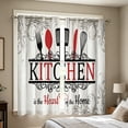 thumbnail image 4 of AUNVITO 2 Panel 2D Printed Short Kitchen Curtain Pair, Machine Washable Light Filter Drape, Bedroom Bathroom Window Decor Shade, 4 of 7