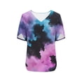 thumbnail image 5 of ATENAR Womens Shirts Loose Summer Tops for Women Short Sleeve Tee Purple 2XL, 5 of 7