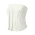 thumbnail image 2 of Doublju Wowen's Solid Natural Pleated Tube Top (Plus Size Available), 2 of 4