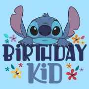 Men's Lilo & Stitch Birthday Kid Graphic Tee Light Blue 3X Large