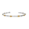 thumbnail image 1 of 10K White Gold Oval Citrine and Diamond Bracelet, 1 of 3