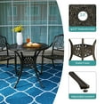 thumbnail image 5 of MEETWARM 3 Piece Patio Bistro Set, Outdoor All-Weather Cast Aluminum Dining Furniture Set Includes 2 Chairs and a 31 Round Table with Umbrella Hole for Garden Deck, 5 of 7