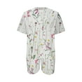 thumbnail image 4 of Ensembles d'Entraînement pour Femmes Mode Blouse à Col Rond Manches Courtes Hauts Shorts Ensemble Décontracté Été 2 Pcs pour Femmes en Liquidation, 4 of 5