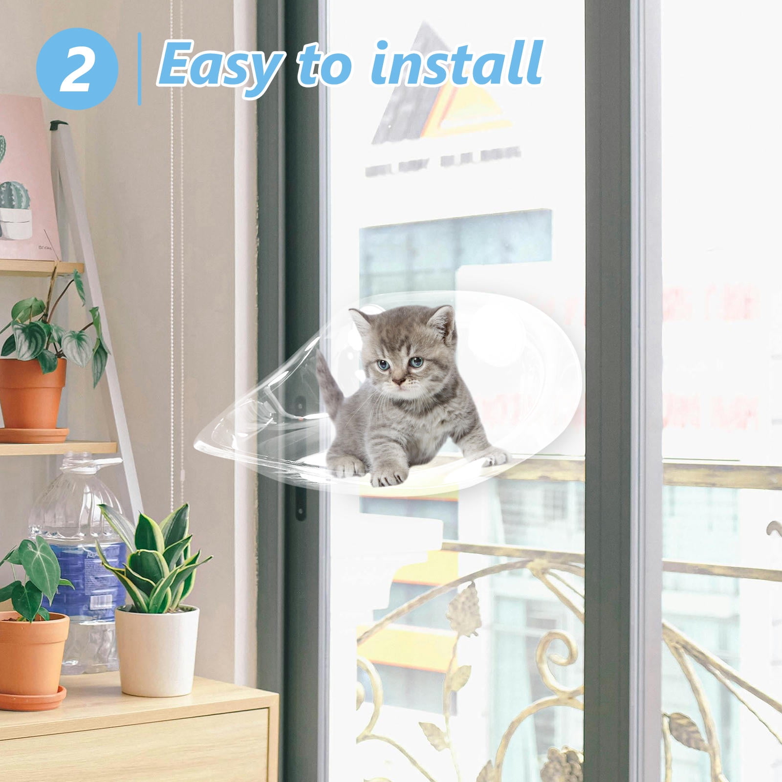 ULTNICE Cat Window Hammock Suction Cup Cat Bed Transparent AS 1Pcs