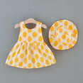 thumbnail image 5 of B91xZ Filles Volants Manches Swing Robe Sans Manches Couleur Bloc Casual Robe, Jaune 2-3 Ans, 5 of 5