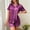 Purple, variant on Women Casual Solid Color Short Sleeve Turndown Collar Top and Pants Home Set Comfortable Coordinates Sleepwear Loungewear Relaxed Loose Matching Blue S